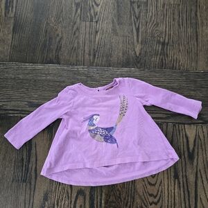 Tea Baby Girls Peacock Flowy Long Sleeve Tunic Top 9-12 Months